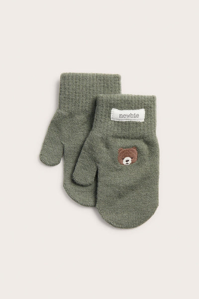 Kids mittens with embroidered bear