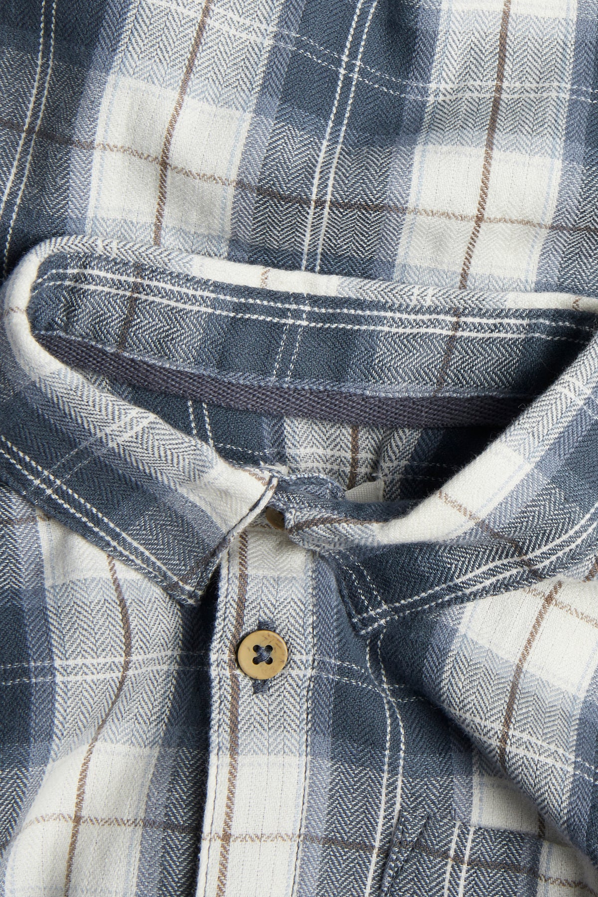Kids blue & white woven shirt with embroidery
