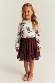 Kids white long sleeve floral top