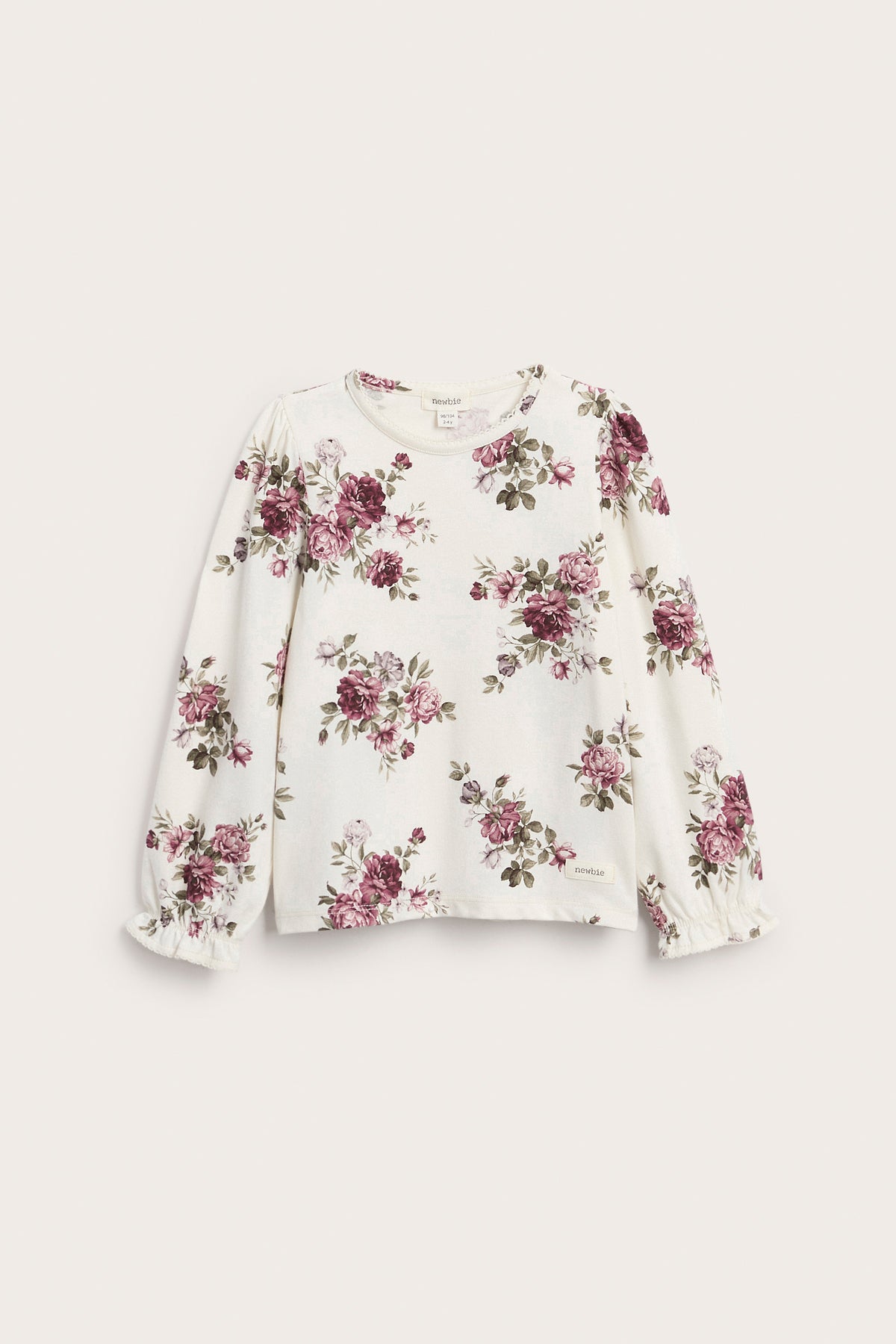 Kids white long sleeve floral top