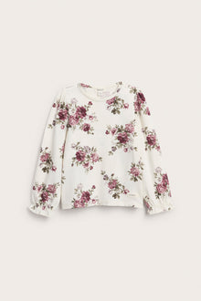 Kids white long sleeve floral top