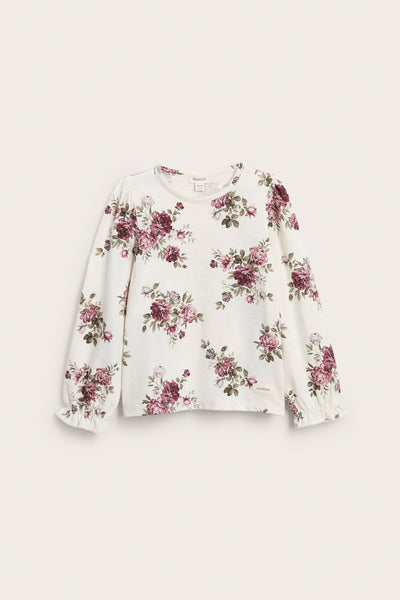 Kids white long sleeve floral top