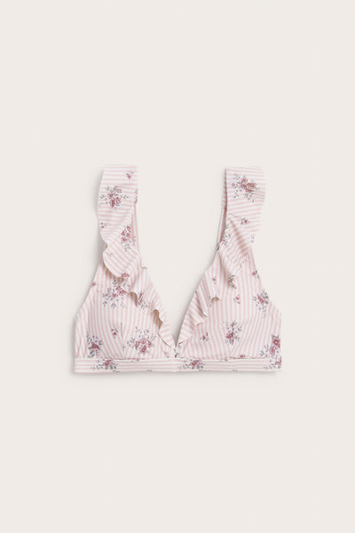 Women's pink floral bikini top