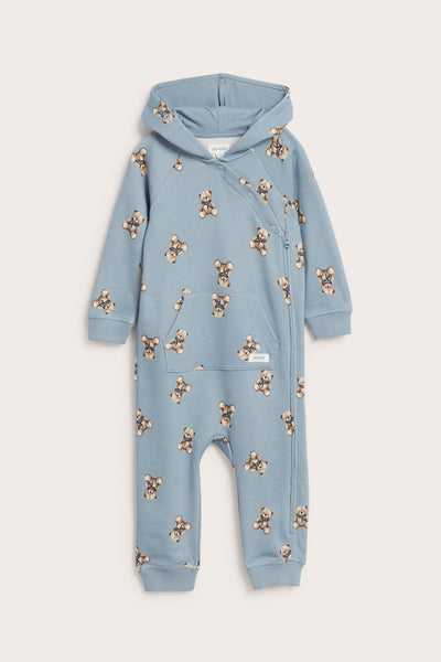 Baby blue jumpsuit with teddy bears