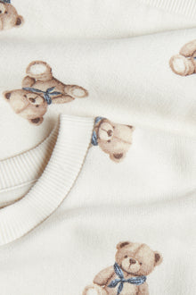 Kids white teddy bear sweatshirt