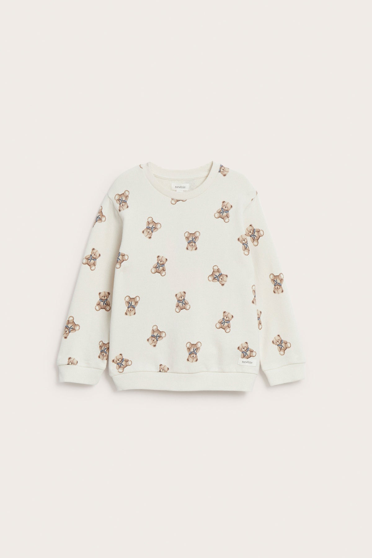 Kids white teddy bear sweatshirt