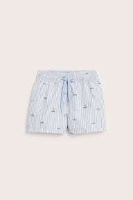 Kids blue car swim shorts