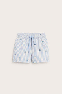 Kids blue car swim shorts