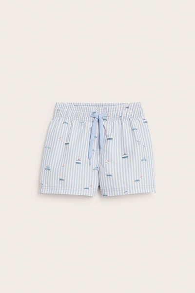 Kids blue car swim shorts