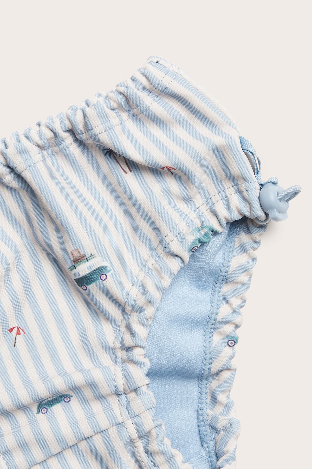 Baby blue car swim trunks