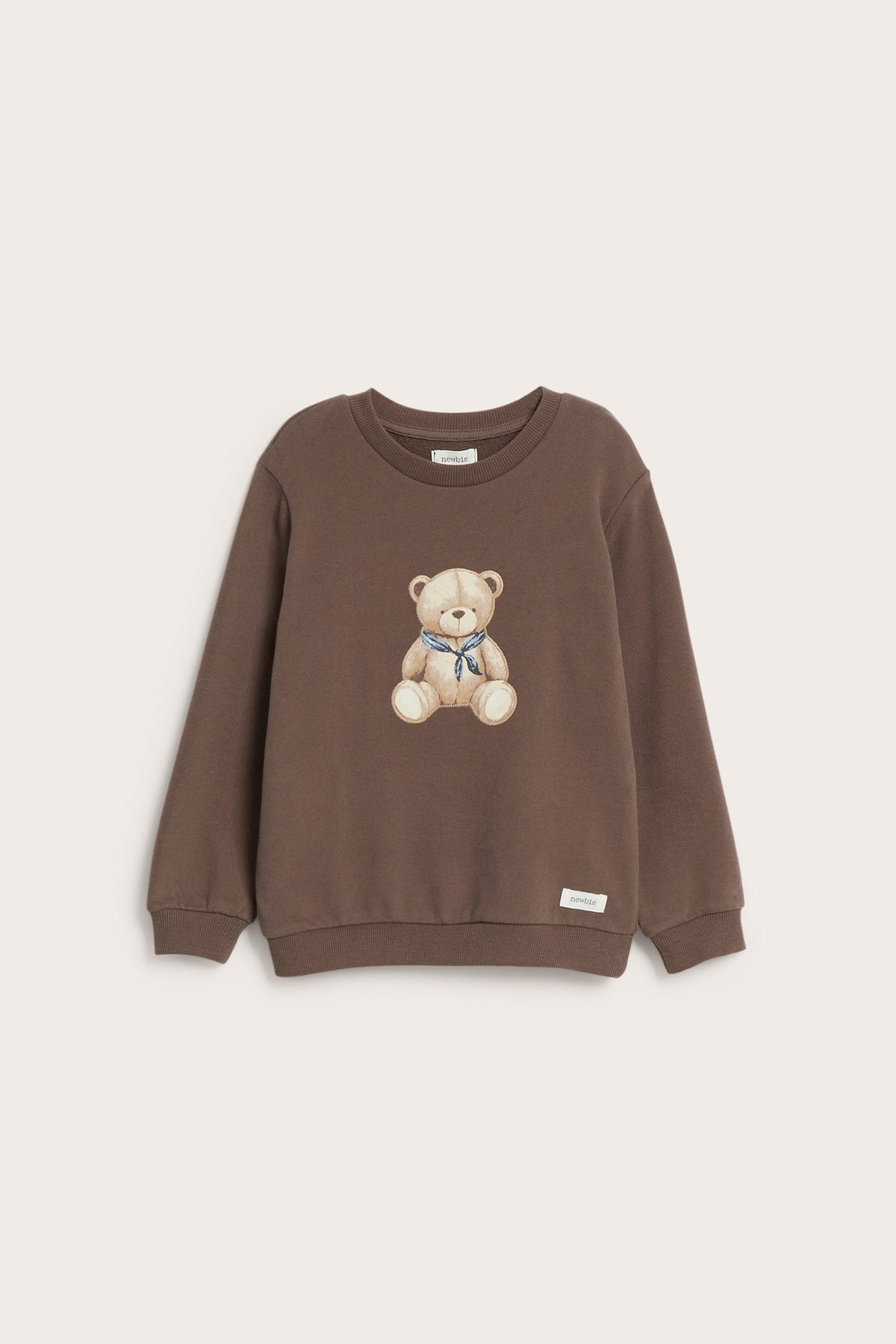 Kids brown sweatshirt with teddy bear detail