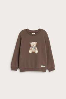 Kids brown sweatshirt with teddy bear detail