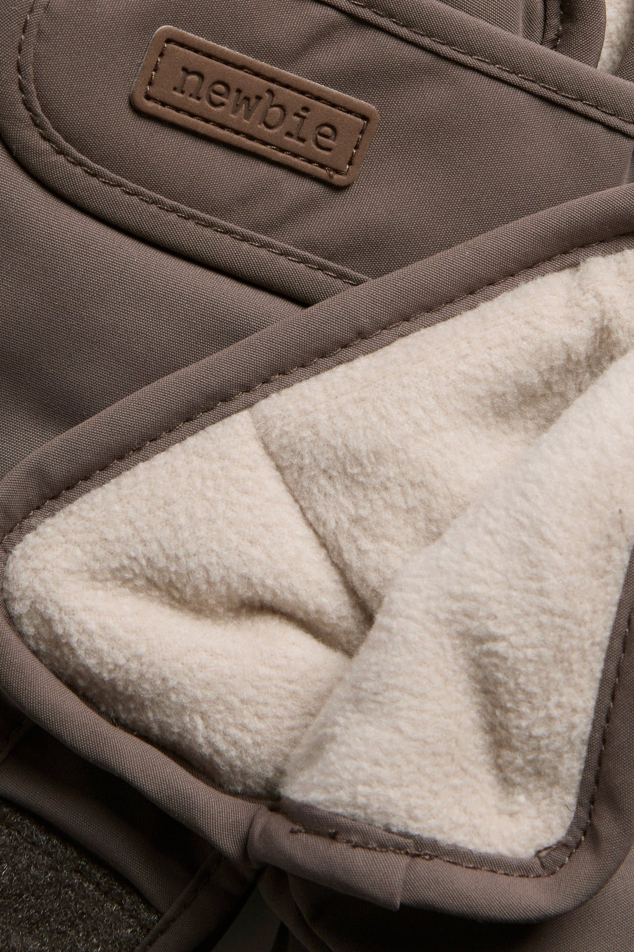 Kids brown lined mittens