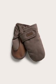 Kids brown lined mittens