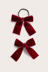 Baby red velvet bows (2-pack)