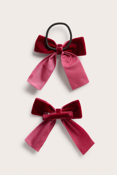 Baby red velvet bows (2-pack)