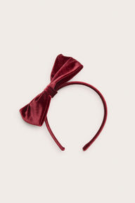 Kids red diadem with velvet bow