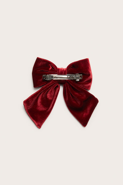 Kids red hair slide with velvet bow