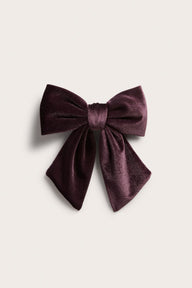 Kids purple hair slide with velvet bow