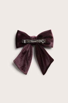 Kids purple hair slide with velvet bow