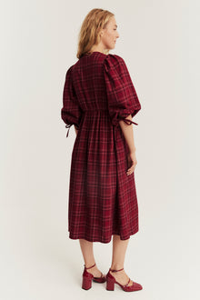 Women's red checked Christmas dress