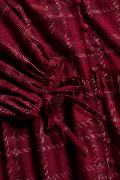 Women's red checked Christmas dress