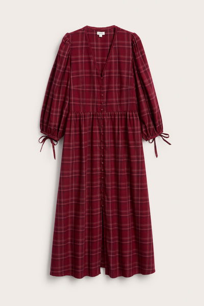 Women's red checked Christmas dress