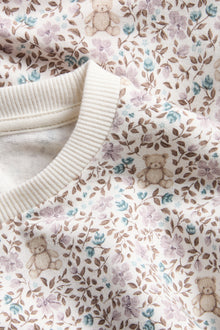 Kids white floral sweatshirt with ruffles
