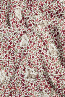 Kids red & white floral Christmas dress with lace