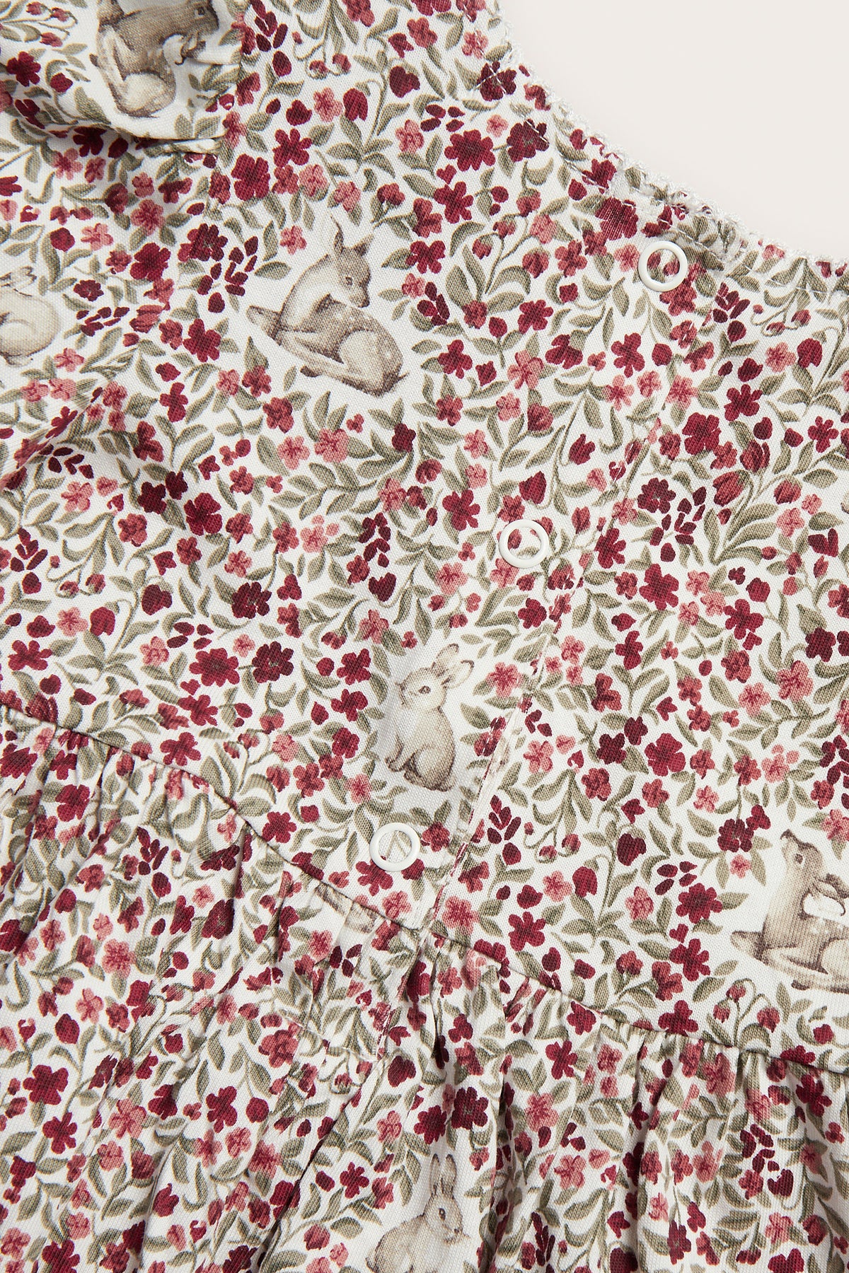 Baby red & white floral Christmas dress with lace