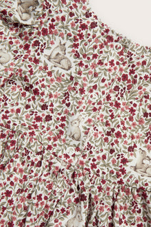 Baby red & white floral Christmas dress with lace