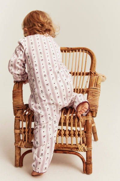 Baby white & red Christmas theme pyjamas