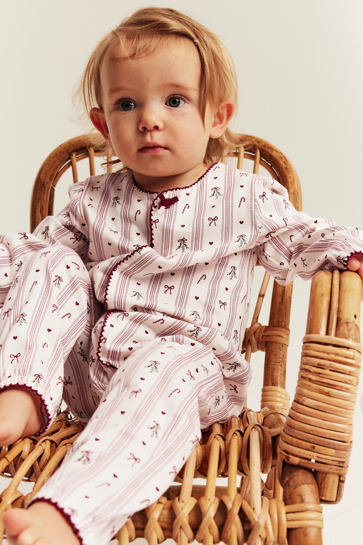 Baby white & red Christmas theme pyjamas