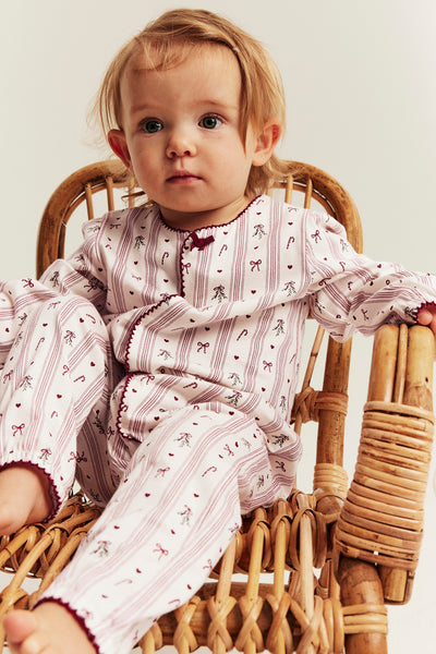 Baby white & red Christmas theme pyjamas