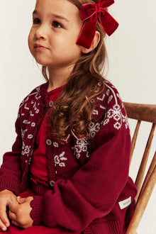 Kids red jacquard Christmas cardigan