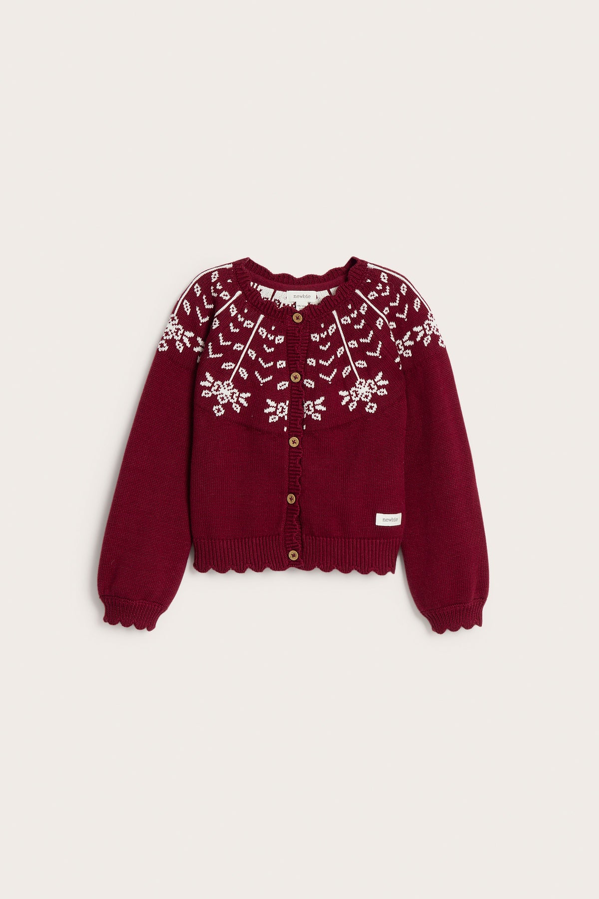 Kids red jacquard Christmas cardigan