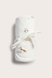White patterned baby blanket