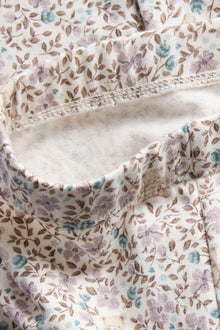 Baby white floral leggings with lace edging