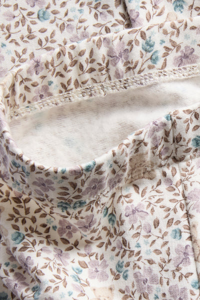 Baby white floral leggings with lace edging