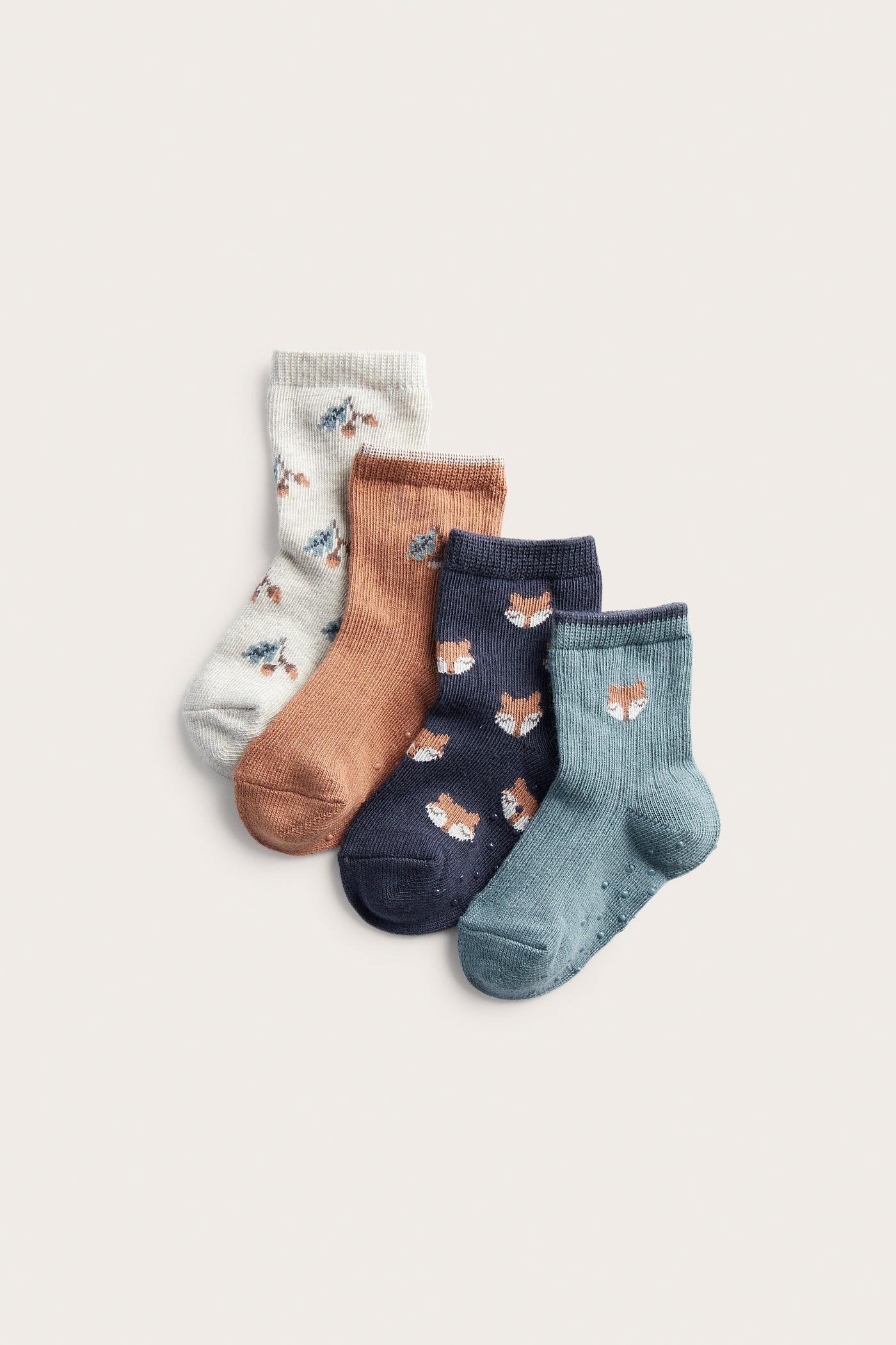 Baby socks with fox print (4-pack)