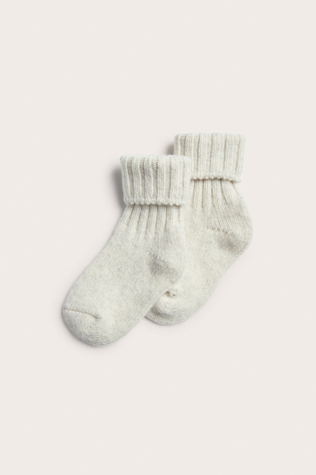 Baby beige socks in a wool blend