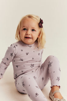 Baby purple floral ribbed bodysuit