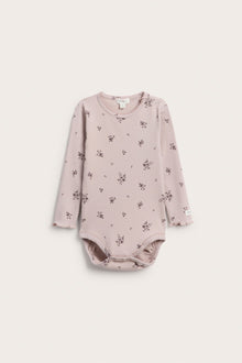 Baby purple floral ribbed bodysuit
