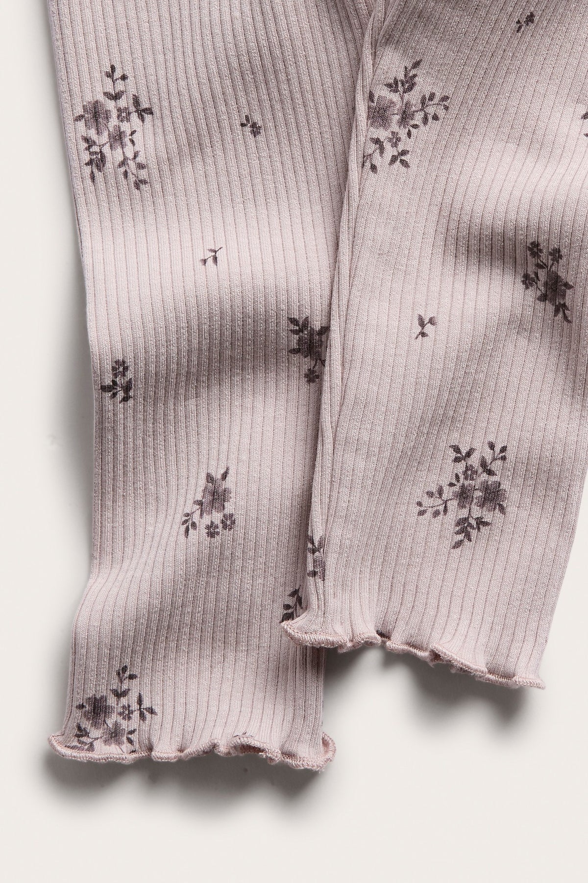 Baby purple floral ribbed leggings