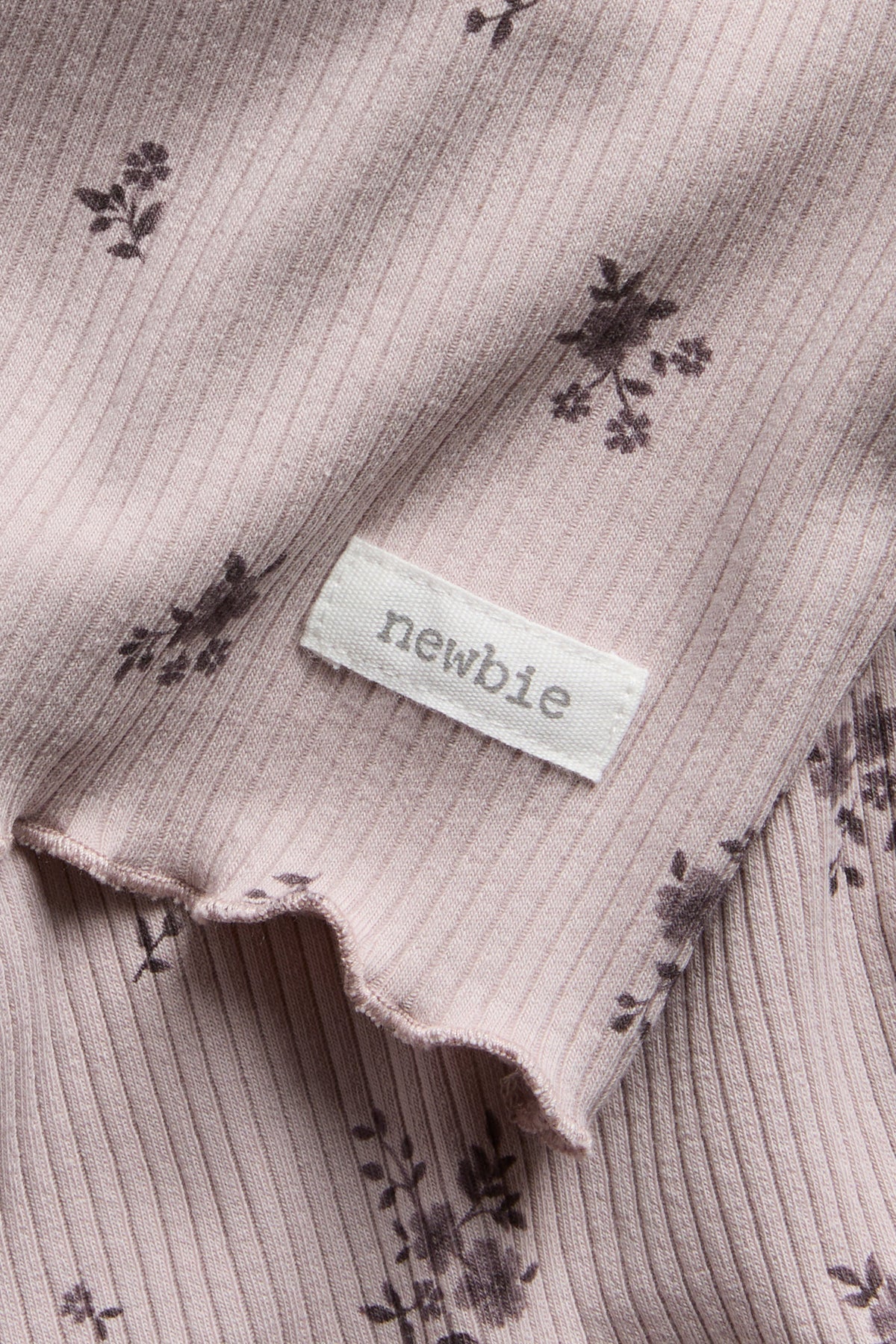 Kids lilac ribbed floral top