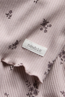 Kids lilac ribbed floral top