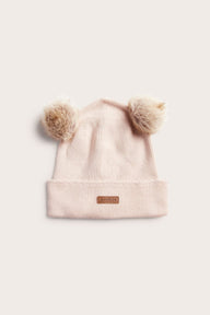 Baby & kids pink knitted pompom hat
