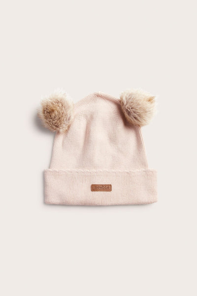 Baby & kids pink knitted pompom hat