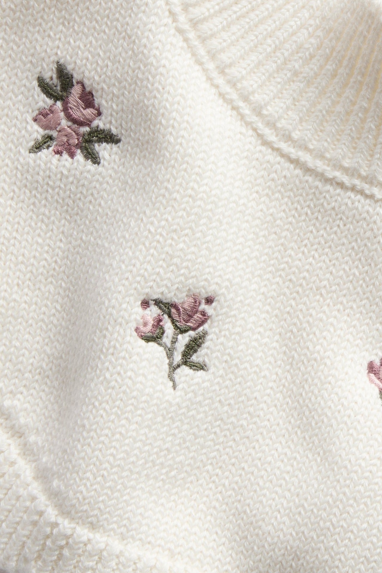 Baby & Kids white floral knitted polo neck