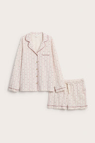 Women's white & red long-sleeve Christmas pyjamas